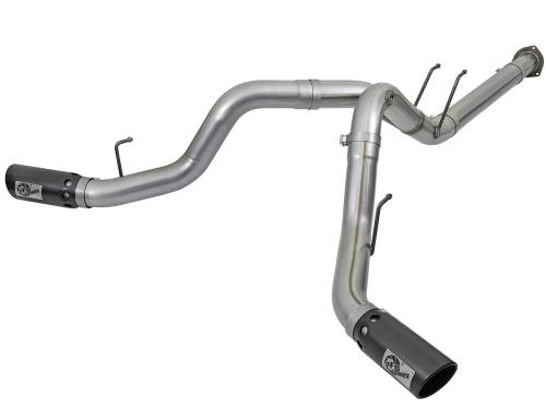 aFe Power - 49-43092-B | AFE Power Large Bore-HD 4 IN 409 Stainless Steel DPF-Back Exhaust System w/Black Tip (2017-2024 F250, F350 Super Duty V8-6.7L td)