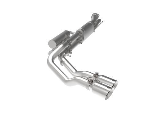 aFe Power - 49-43117-P | AFE Power Rebel Series 3 IN 409 Stainless Steel Cat-Back Exhaust System w/Polished Tip (2017-2024 F250, F350 Super Duty V8-6.2/7.3L)