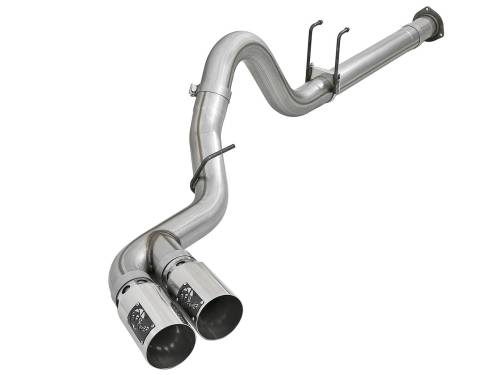 aFe Power - 49-43120-P | AFE Power Rebel XD Series 4 IN 409 Stainless Steel DPF-Back Exhaust w/Dual Polished Tips (2011-2014 F250, F350 Super Duty V8-6.7L td)