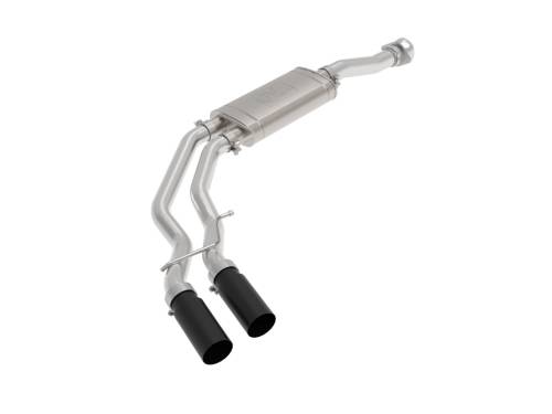 aFe Power - 49-43128-B | AFE Power Rebel Series 3 IN to 2-1/2 IN 409 Stainless Steel Cat-Back Exhaust w/Black Tip (2021-2024 F150 Pickup V6-2.7L/3.5L tt/V8-5.0L)