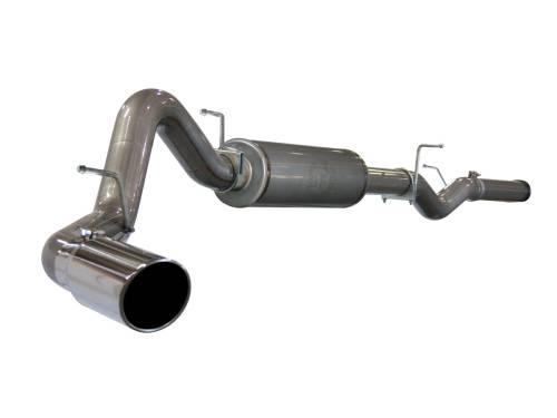 aFe Power - 49-44002 | AFE Power Large Bore-HD 4 IN 409 Stainless Steel Cat-Back Exhaust System w/ Polished Tip (2006-2007 Silverado, Sierra 1500 V8-6.6L td)