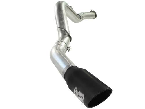 aFe Power - 49-44040-B | AFE Power Large Bore-HD 5 IN 409 Stainless Steel DPF-Back Exhaust System w/Black Tip (2007-2010 Silverado, Sierra 2500 HD, 3500 HD V8-6.6L td)