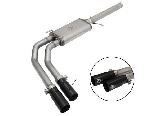 aFe Power - 49-44062-B | AFE Power Rebel Series 3 IN to 2-1/2 IN 409 Stainless Steel Cat-Back Exhaust w/Black Tip (2009-2019 Silverado, Sierra 1500 V6-4.3/V8-4.8/5.3L)