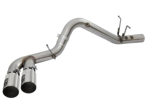 aFe Power - 49-44089-P | AFE Power Rebel XD Series 4 IN 409 Stainless Steel DPF-Back Exhaust w/Dual Polished Tips (2017-2019 Silverado, Sierra 2500 HD, 3500 HD V8-6.6L td)