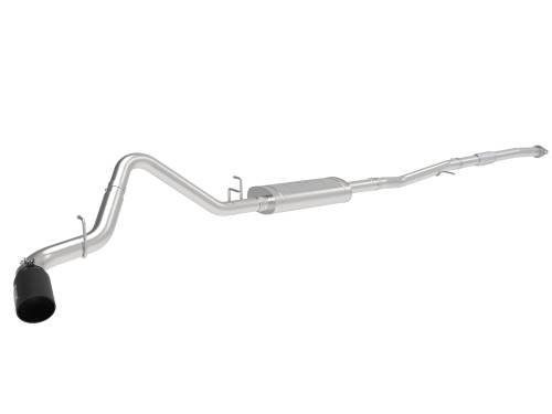 aFe Power - 49-44108-B | AFE Power Apollo GT Series 3 IN 409 Stainless Steel Cat-Back Exhaust System w/ Black Tip (2019-2024 Silverado, Sierra 1500 L4-2.7L t)