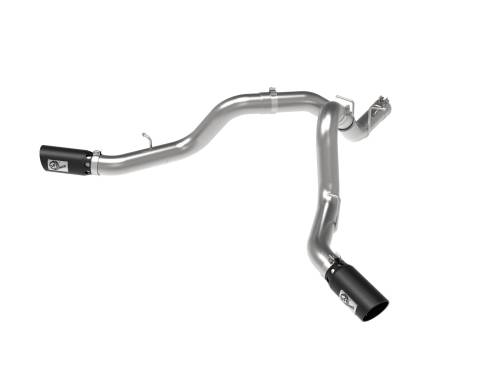 aFe Power - 49-44126-B | AFE Power Large Bore-HD 4 IN 409 Stainless Steel DPF-Back Exhaust System w/Black Tip (2020-2024 Silverado, Sierra 2500 HD, 3500 HD V8-6.6L td)