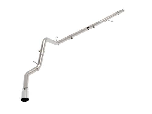 aFe Power - 49-44128-P | AFE Power Large Bore-HD 3 IN 409 Stainless Steel DPF-Back Exhaust System w/Polished Tip (2020-2021 Silverado, Sierra 1500 L6-3.0L td)