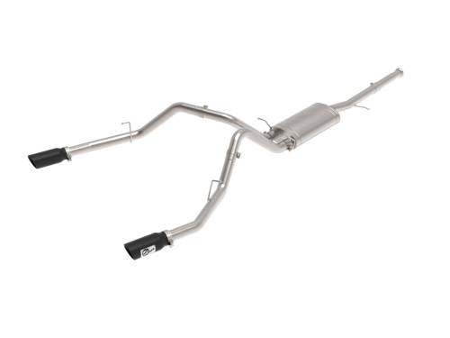 aFe Power - 49-44135-B | AFE Power Apollo GT Series 3 IN Cat-Back Exhaust System w/ Dual Rear Exit w/ Black Tips (2009-2018 Silverado, Sierra 1500 V6-4.3L/V8-4.8/5.3L)