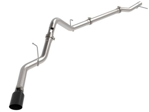 aFe Power - 49-44144-B | AFE Power Large Bore-HD 3 IN 409 Stainless Steel DPF-Back Exhaust System w/Black Tip (2023-2024 Silverado, Sierra 1500 L6-3.0L td)