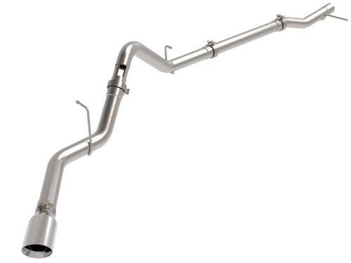 aFe Power - 49-44144-P | AFE Power Large Bore-HD 3 IN 409 Stainless Steel DPF-Back Exhaust System w/Polished Tip (2023-2024 Silverado, Sierra 1500 L6-3.0L td)