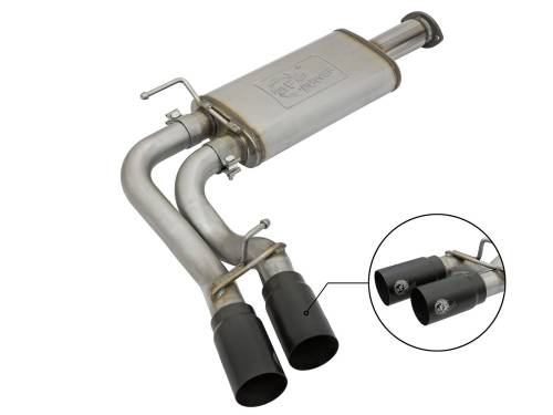 aFe Power - 49-46032-B | AFE Power Rebel Series 3 IN Cat-Back Exhaust System w/ Dual Mid-Side Exit Black Tips (2016-2023 Tacoma V6-3.5L)