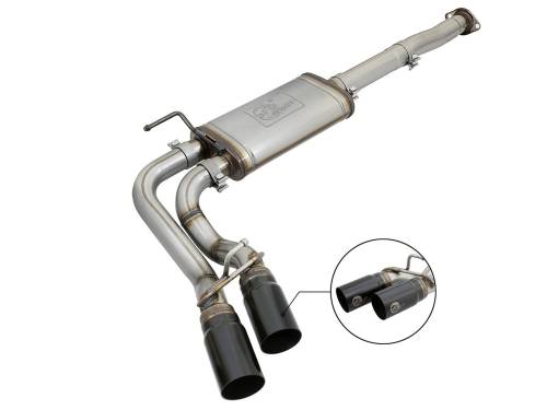 aFe Power - 49-46033-B | AFE Power Rebel Series 3 IN Cat-Back Exhaust System w/ Dual Mid-Side Exit Black Tips (2005-2015 Tacoma V6-4.0L)