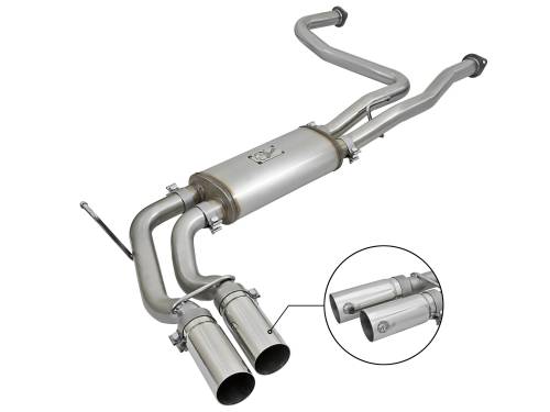 aFe Power - 49-46124-P | AFE Power Rebel Series 3 IN 409 Stainless Steel Cat-Back Exhaust System w/Polished Tip (2004-2015 Titan V8-5.6L)