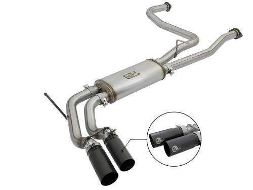 aFe Power - 49-46126-B | AFE Power Rebel Series 2-1/2" Cat-Back Exhaust System w/ Black Tip (2017-2024 Titan A61 V8-5.6L)