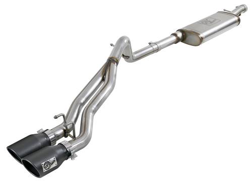 aFe Power - 49-48054-B | AFE Power Rebel Series 2-1/2 IN 409 Stainless Steel Cat-Back Exhaust System w/Black Tip (2007-2018 Wrangler JK V6-3.6L/3.8L)