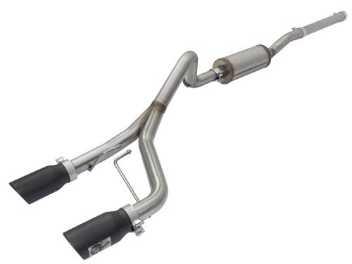 aFe Power - 49-48056-B | AFE Power Rebel Series 2-1/2 IN 409 Stainless Steel Cat-Back Exhaust System w/Black Tip (2007-2018 Wrangler JK V6-3.6L/3.8L)