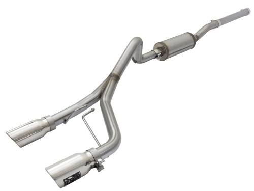 aFe Power - 49-48056-P | AFE Power Rebel Series 2-1/2 IN 409 Stainless Steel Cat-Back Exhaust System w/Polished Tip (2007-2018 Wrangler JK V6-3.6L/3.8L)