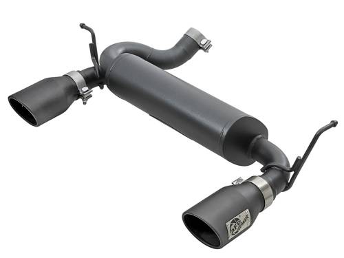 aFe Power - 49-48061-B | AFE Power Rebel Series 2-1/2 IN 409 Stainless Steel Axle-Back Exhaust System w/ Black Tips (2007-2018 Wrangler JK V6-3.6L/3.8L)