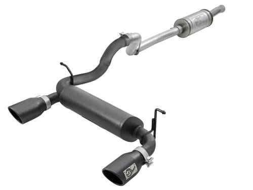 aFe Power - 49-48066-B | AFE Power Rebel Series 2-1/2 IN 409 Stainless Steel Cat-Back Exhaust System w/ Black Tips (2018-2024 Wrangler JL V6-3.6L)