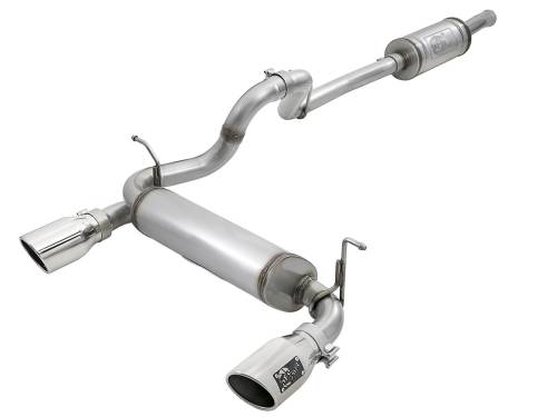 aFe Power - 49-48066-P | AFE Power Rebel Series 2-1/2 IN 409 Stainless Steel Cat-Back Exhaust w/ Polished Tips (2018-2024 Wrangler JL V6-3.6L)