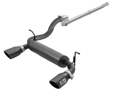 aFe Power - 49-48076-B | AFE Power MACH Force-Xp 2-1/2 IN 409 Stainless Steel Cat-Back Hi-Tuck Exhaust w/ Black Tip (2018-2024 Wrangler JL V6-3.6L)