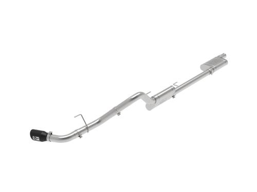 aFe Power - 49-48083-B | AFE Power Apollo GT Series 3 IN 409 Stainless Steel Cat-Back Exhaust System w/ Black Tip (2020-2024 Gladiator JT V6-3.6L)