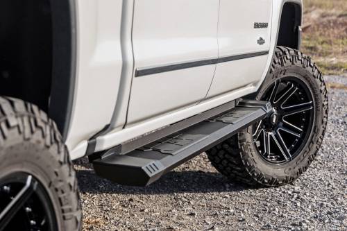 Rough Country - SRB071785A | Rough Country HD2 Aluminum Running Boards (2007-2018 Silverado, Sierra 1500 2WD/4WD | 2007-2019 Silverado, Sierra 2500 HD, 3500 HD 2WD/4WD | Crew Cab)