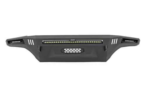 Rough Country - 10915 | Rough Country High Clearance Front Bumper For Toyota Tundra 2/WD/4WD (2014-2021) | With LED Block Off Plates (6 Inch And 30 Inch Light Bar)