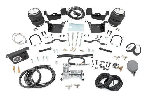 Rough Country - 10034C | Rough Country Air Spring Kit | Stock Height with Onboard Air Compressor (2020-2025 Silverado, Sierra 2500 HD, 3500 HD 2WD/4WD)