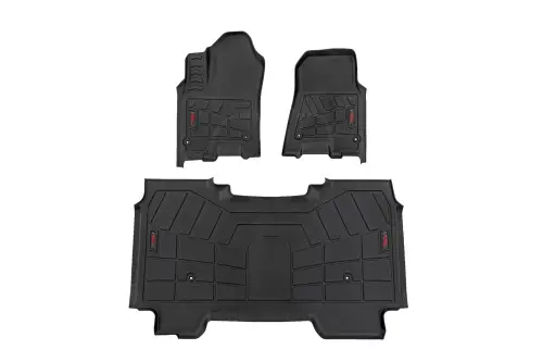 Rough Country - SM31630 | Rough Country Sure Fit Floor Mats For Ram 1500 (2025-2025) | Front & Second Row, Crew Cab