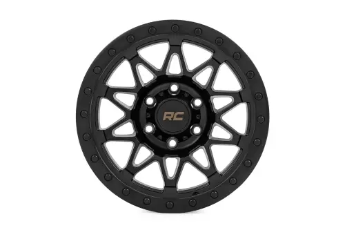 Rough Country - 78170918B | Rough Country 78 Series Wheel | Simulated Beadlock / Black / 17x8.5 / 5x5 / +0mm