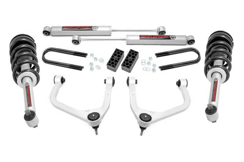 Rough Country - 110431 | Rough Country 3.5 Inch Lift Kit For Chevy Silverado 1500 (2025-2025) | Aluminum Finish, N3 Struts With N3 Rear Shocks