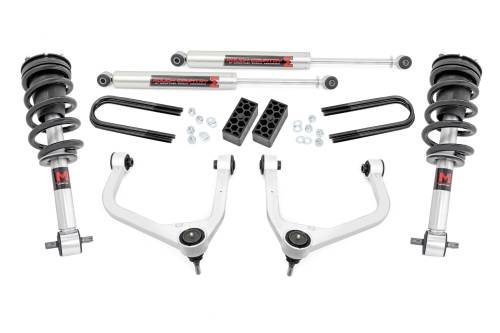 Rough Country - 110440 | Rough Country 3.5 Inch Lift Kit For Chevy Silverado 1500 (2025-2025) | Aluminum Finish, M1 Struts With M1 Rear Shocks