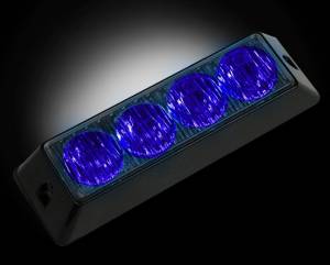 Recon Truck Accessories - 4-LED 19 Function 4-Watt High-Intensity Strobe Light Module w Black Base - Blue Color - Image 1