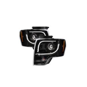 264190BKC | Projector Headlights w/ Ultra High Power Smooth OLED HALOS & DRL - Smoked / Black