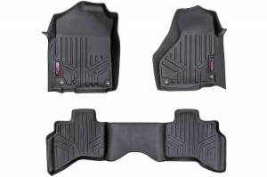 M-31212 | Rough Country Floor Mats Front & Rear For Ram 1500 (2012-2018) / Ram 1500 Classic (2019-2023) | Quad Cab, Full Length Floor Console