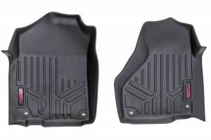 M-3121 | Rough Country Floor Mats First Row For Ram 1500 / 2500 / 3500 (2012-2018), 1500 Classic (2019-2023) | Full Length Floor Console, Regular / Quad Cab