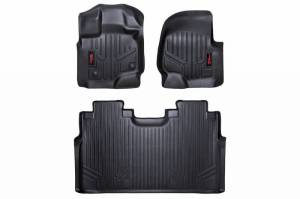 M-51512 | Rough Country Floor Mats Front & Rear For Ford F-150 / F-150 Lighting / Raptor | 2015-2023 | Front Row Bucket Seats, No Factory Under Seat Storage