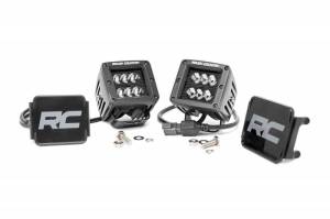 70903BL | 2-inch Square Cree LED Lights - (Pair | Black Series, Spot Beam)