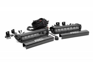 Rough Country - 70728BL | 8-inch Cree LED Light Bar - (Single Row, Pair | Black Series w/ Cool White DRL) - Image 1
