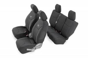 91003 | Jeep Neoprene Seat Cover Set | Black [11-12 Wrangler JK Unlimited]