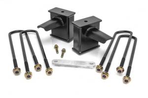 66-2761 | ReadyLift 6 Inch Flat Rear Block & U Bolt Kit With Carrier Bearing Spacer (2017-2024 F250, F350 Super Duty)