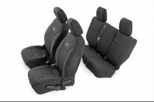 91007 | Jeep Neoprene Seat Cover Set | Black [13-18 Wrangler JK | 2 Door]