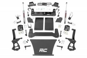 21731 | Rough Country 6 Inch Lift Kit For Chevrolet Silverado 1500 2/4WD | 2019-2024 | 4.3L; 5.3L; 6.2L Engine, Rear Multi-leaf Spring, Strut Spacer With Rear N3 Shocks