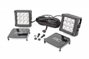 70905DRL | 4-inch Square Cree LED Lights - (Pair | Chrome Series w/ Cool White DRL)