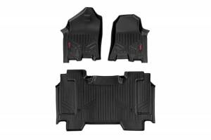 M-31412 | Rough Country Floor Mats Front & Rear For Ram 1500 2/4WD (2019-2023) 1500 TRX (2021-2023) | Front Bucket Seat, Crew Cab, With Factory Under Seat Storage