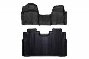 M-51153 | Rough Country Floor Mats Front & Rear For Ford F-150 / F-150 Lighting / Raptor  | 2015-2023) | Front Bench Seat, No Factory Under Seat Storage