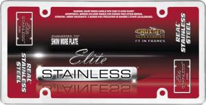 21010 | Cruiser Accessories Elite Stainless, Stainless Steel License Plate Frame