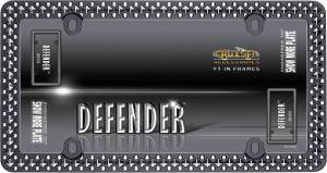 58153 | Cruiser Accessories Defender, Matte Black / Chrome License Plate Frame