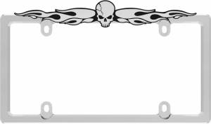 58530 | Cruiser Accessories Skull, Chrome License Plate Frame